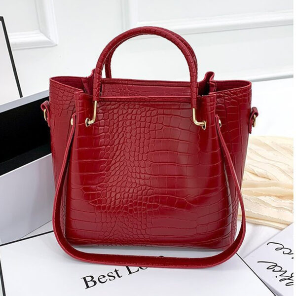 The Fab Bags 4-Pc Crocodile Pattern Genuine Leather Handbag - Image 13