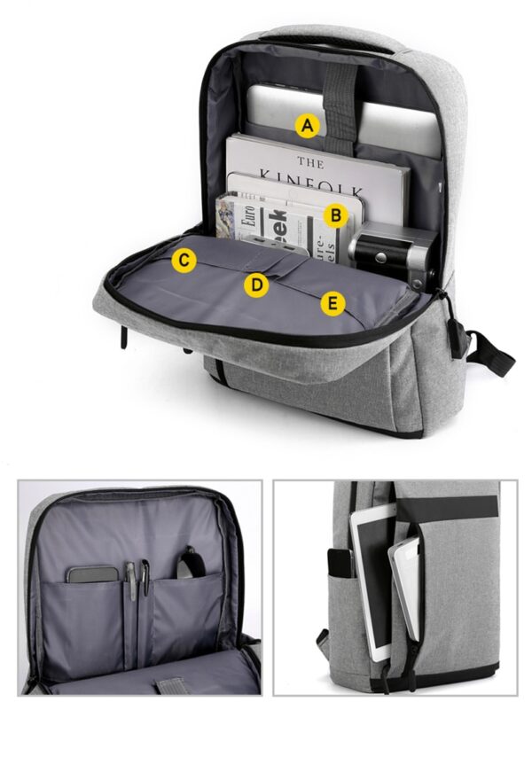 The Fab Bags Spacious Multi-Layer USB Charging Backpack - Image 10