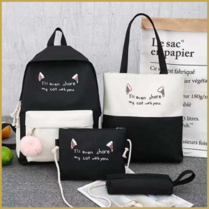 4-in-1 Casual Sports School Backpack with Tote and Pouches.