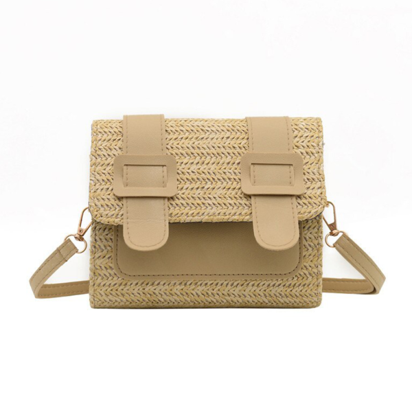 The Fab Bags Trendy Coffee/White Woven Slingbag - Image 2