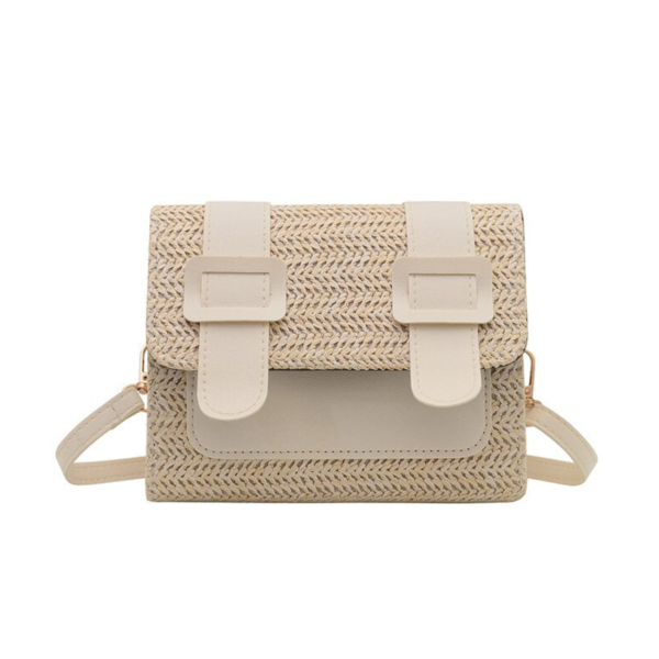 The Fab Bags Trendy Coffee/White Woven Slingbag - Image 6