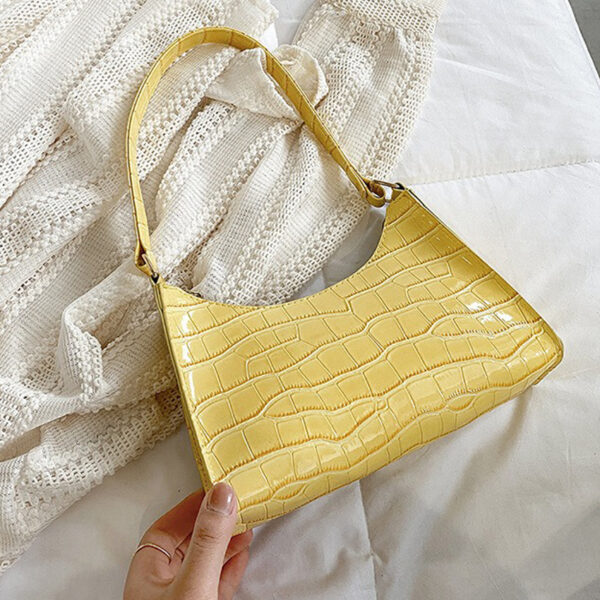 The Fab Bags Pale Crocodile-Embossed Shoulder Bag - Image 6