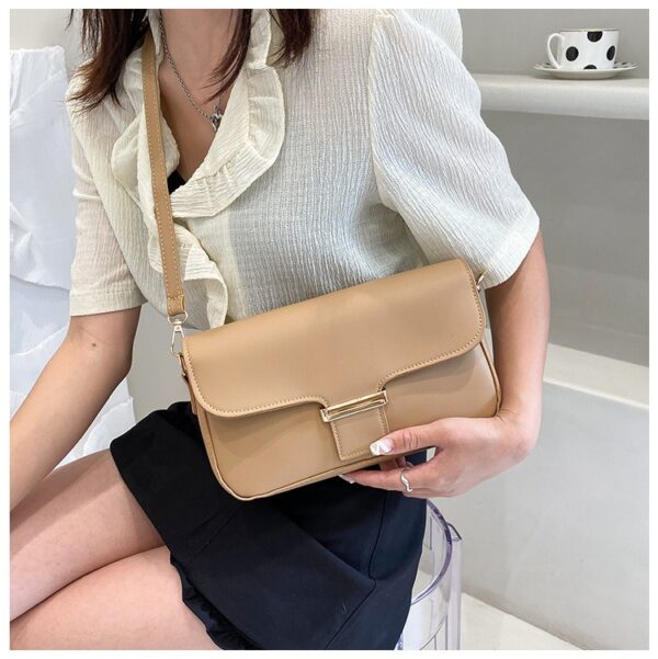 The Fab Bags PU Weave Solid Color Horizontal Shoulder Bag - Image 11