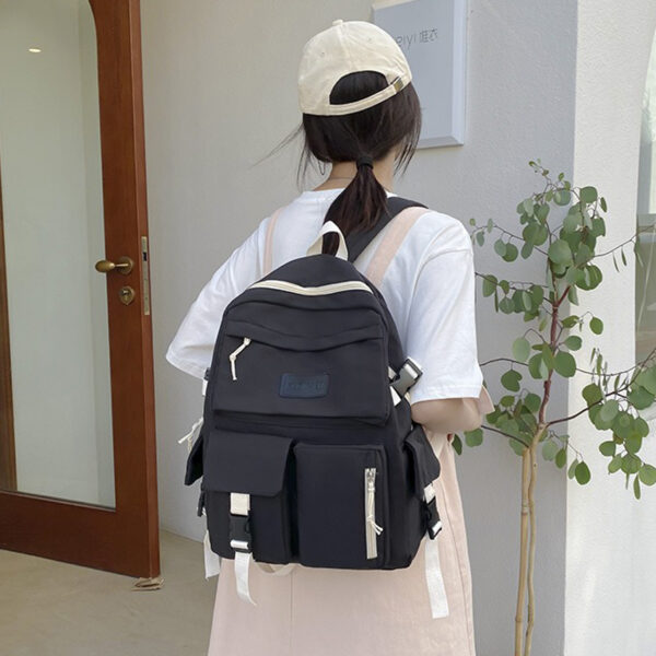 The Fab Bags Korean-Style Multi-Pocket Nylon Backpack - Image 3