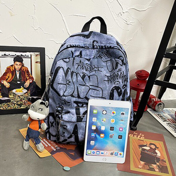 The Fab Bags Graffiti Print Nylon Backpack - Image 2